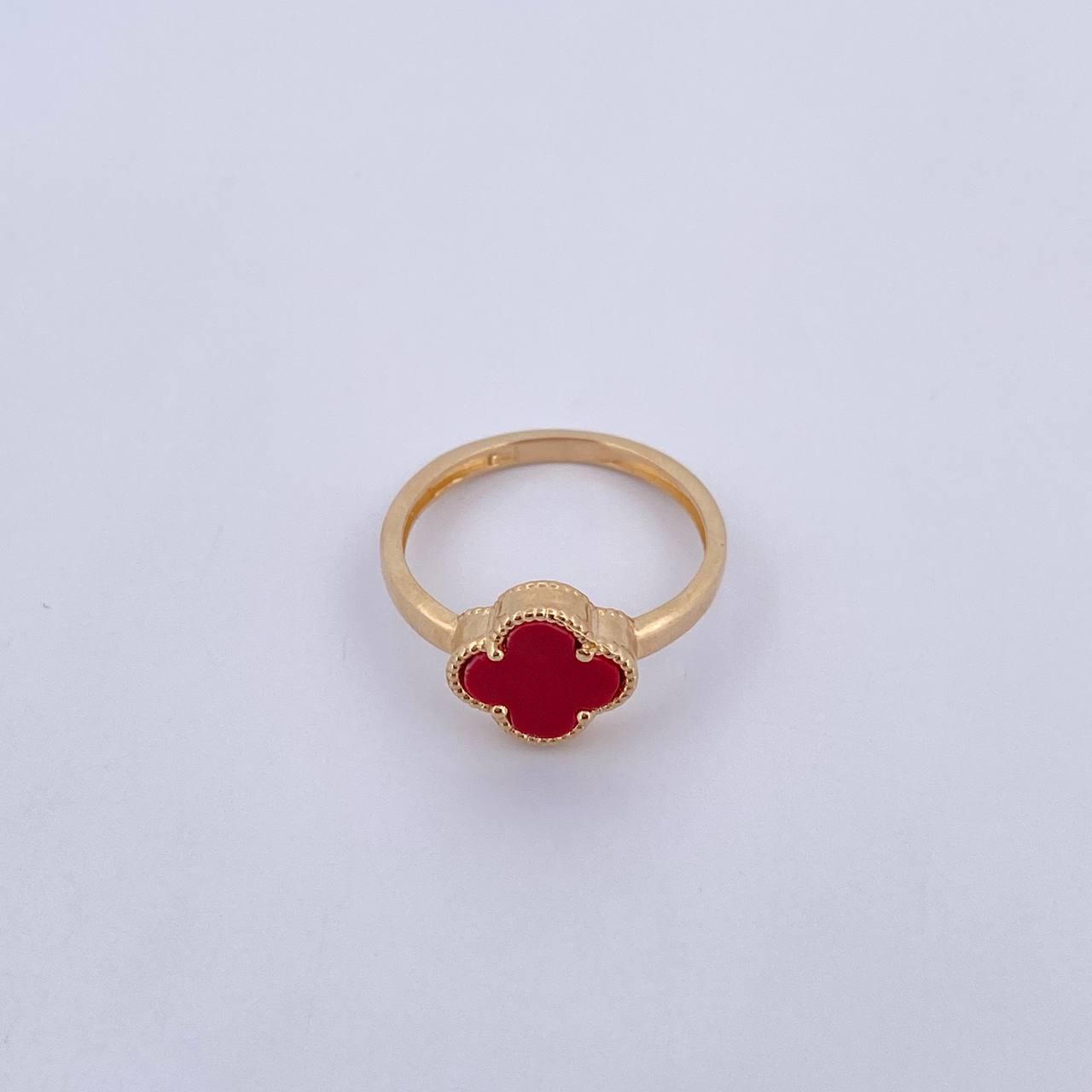 Anillo Trebol VCyA 2.1gr / T5 3/4 / Agata Oro Amarillo 18K &