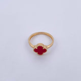 Anillo Trebol VCyA 2.1gr / T5 3/4 / Agata Oro Amarillo 18K &