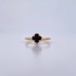 Anillo Trebol VCyA 2.1gr / T6 3/4 / Onix Negra Oro Amarillo 18K &