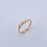 Anillo Trinidad 1.5gr / T7 1/4 / Circones Blancos Oro Amarillo 18K &