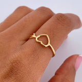 Anillo Silueta Corazon 1.2gr / T5 1/4 / Liso Oro Amarillo 18K &