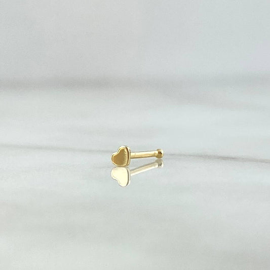 Piercing Chispa Fija Corazón Plano 0.1gr / 1cm / Oro Amarillo 18K (Joya)