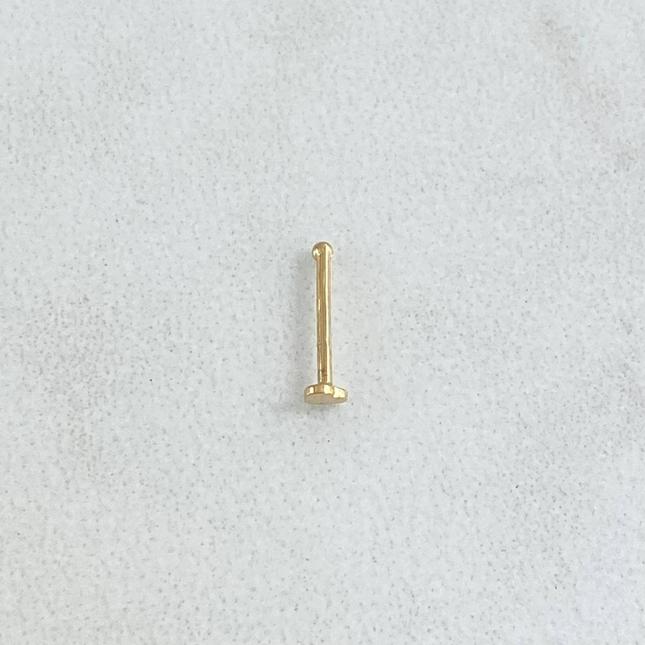 Piercing Chispa Fija Corazón Plano 0.1gr / 1cm / Oro Amarillo 18K (Joya) ©