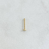 Piercing Chispa Fija Corazón Plano 0.1gr / 1cm / Oro Amarillo 18K (Joya)