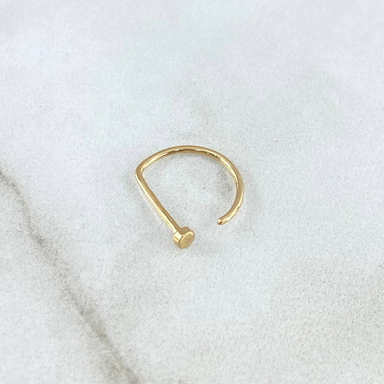 Piercing En Arco Cabeza Plana 0.3gr / 1.2cm / Oro Amarillo 18K (Joya) ©