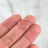 Piercing En Arco 0.35gr / 1.4cm / Cabeza Plana Oro Amarillo 18K (Joya) *