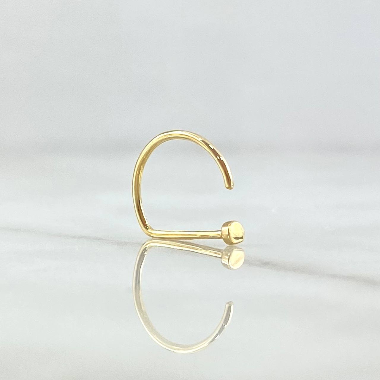 Piercing En Arco Cabeza Plana 0.3gr / 1.2cm / Oro Amarillo 18K (Joya) ©