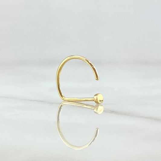 Piercing En Arco Cabeza Plana 0.3gr / 1.2cm / Oro Amarillo 18K (Joya)