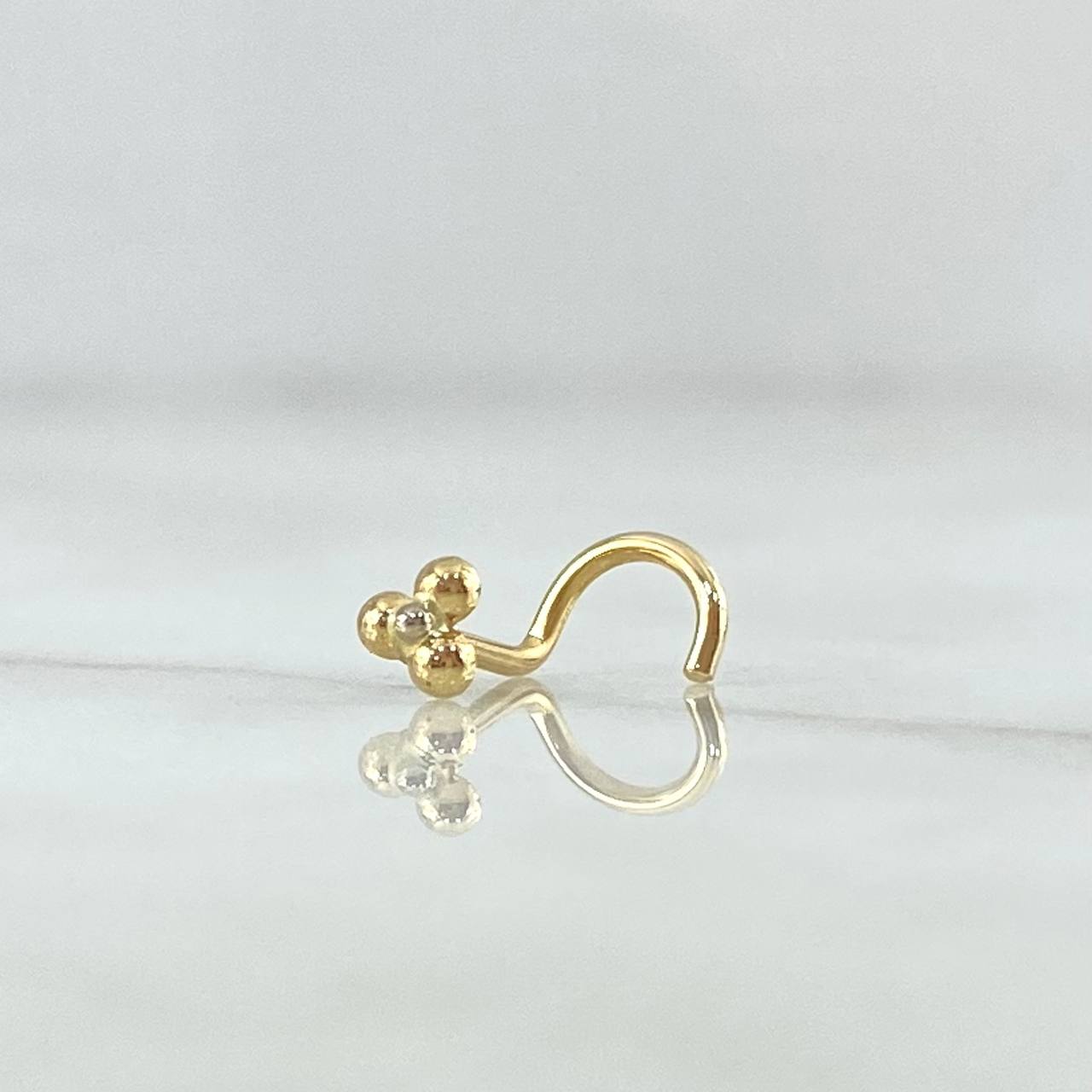 Piercing Chispa Curvo Flor 0.25gr / 1cm / Oro Amarillo 18K (Joya)