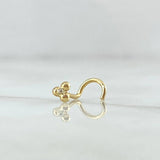 Piercing Chispa Curva Trio Bolas 0.25gr / 1cm / Oro Amarillo 18K (Joya) ©