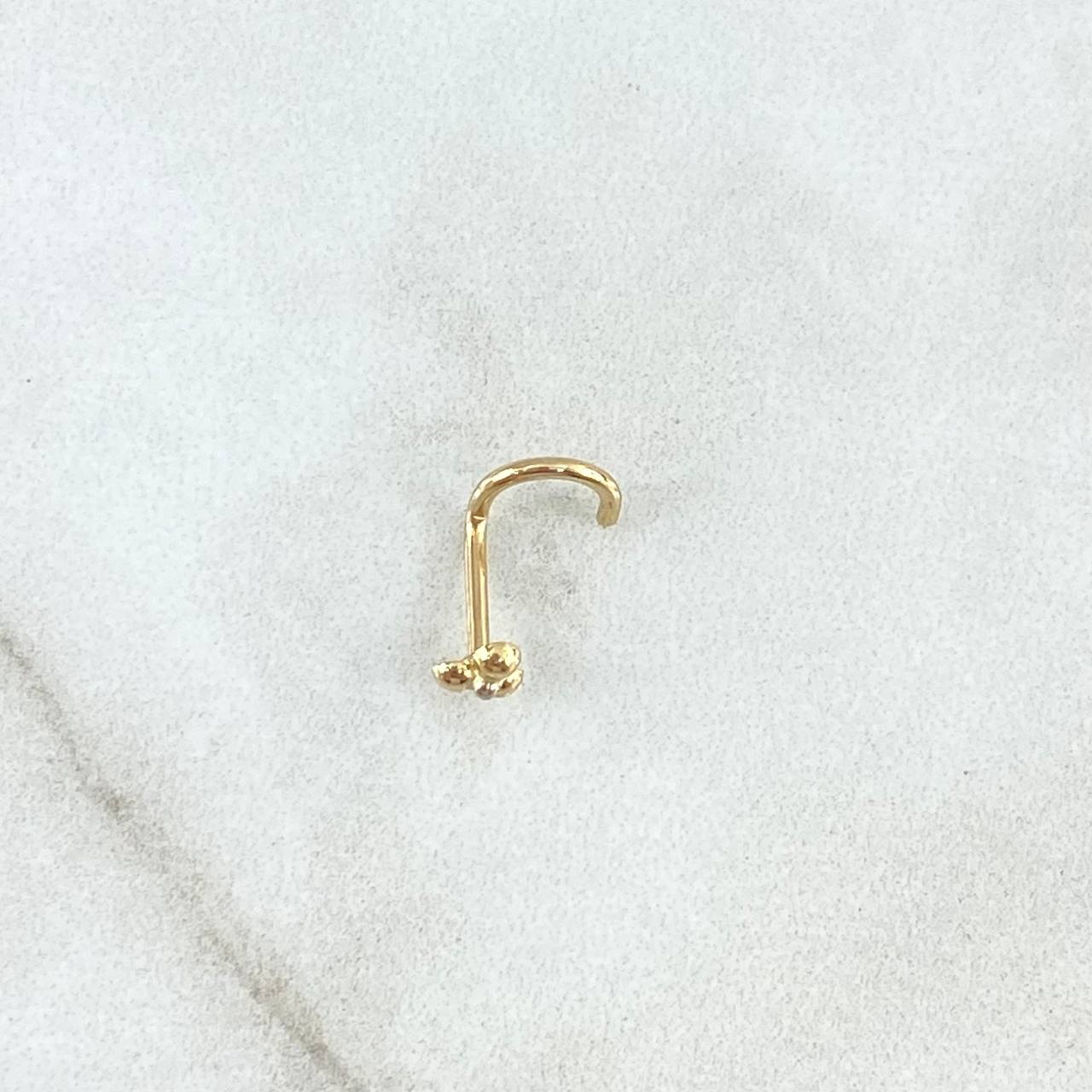 Piercing Chispa Curvo Flor 0.25gr / 1cm / Oro Amarillo 18K (Joya)