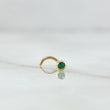 Piercing Chispa Curvo Bisel 0.1gr / 1cm / Circon Verde Oro Amarillo 18K (Joya)