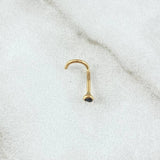 Piercing Chispa Curvo Bisel 0.1gr / 1cm / Circon Negro Oro Amarillo 18K (Joya)