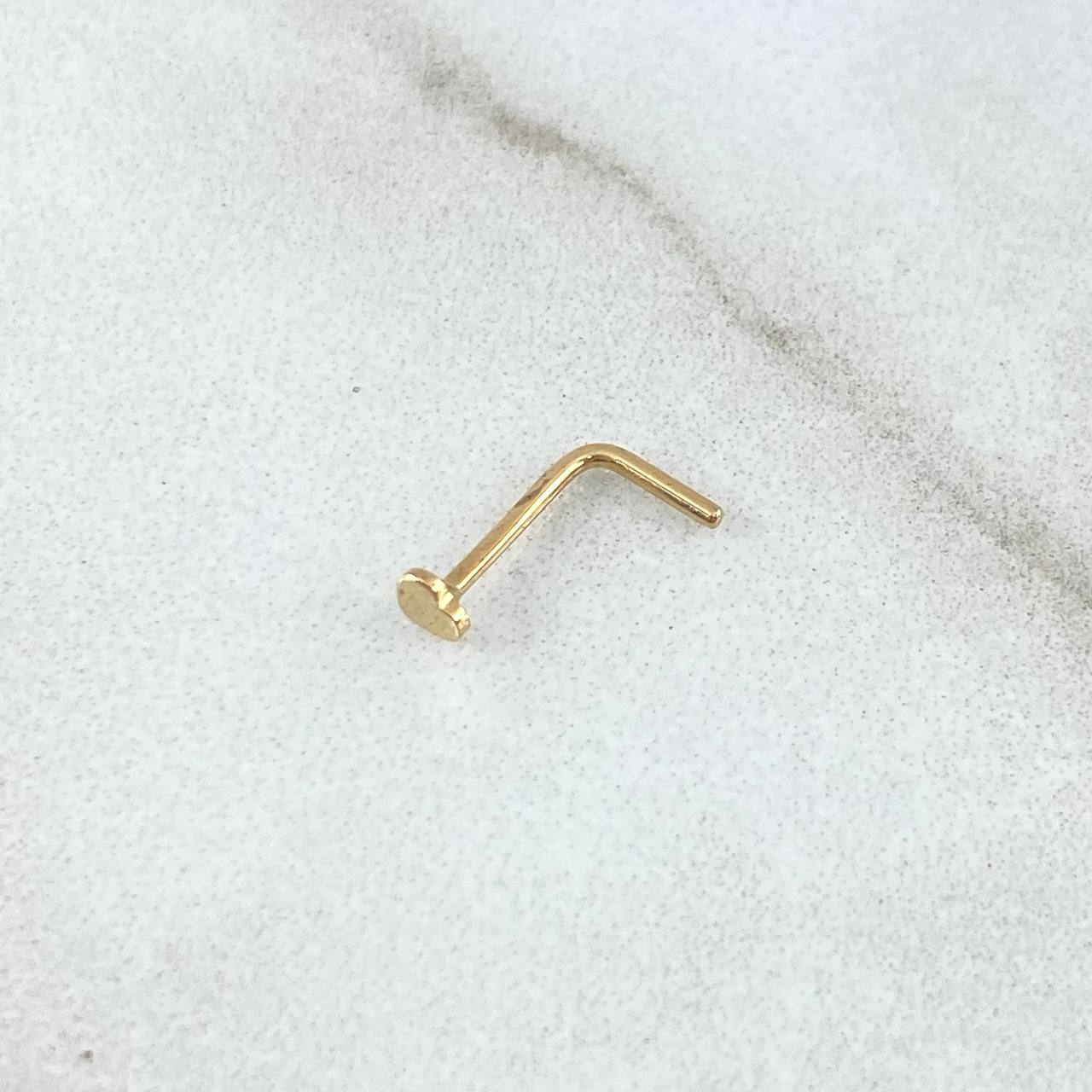 Piercing Chispa Recta Corazón Plano 0.1gr / 1cm / Oro Amarillo 18K (Joya)