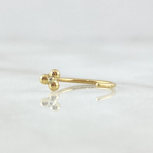 Piercing Media Curva Flor 0.35gr / 1.3cm / Oro Amarillo 18K (Joya)