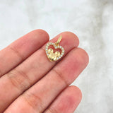 Dije Corazón Ratón 1.55gr / 1.8cm / Circones Blancos Oro Amarillo 18K *