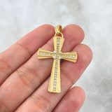 Dije Cruz Pontificia 6.3gr / 4.5cm / Bordes Texturizados Oro Amarillo 18K *