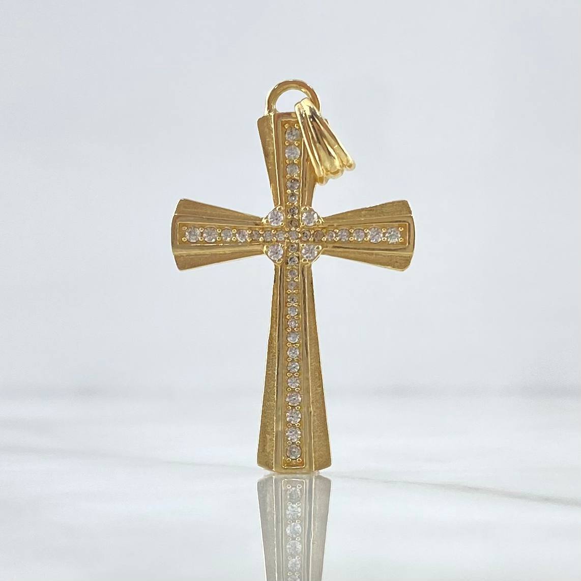 Dije Cruz Pontificia 6.3gr / 4.5cm / Bordes Texturizados Oro Amarillo 18K *