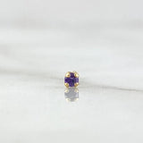 Piercing Chispa Fija 0.1gr / 1cm / Circon Violeta Oro Amarillo 18K (Joya)