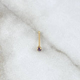 Piercing Chispa Fija 0.1gr / 1cm / Circon Violeta Oro Amarillo 18K (Joya)