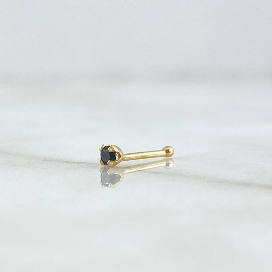 Piercing Chispa Fija 0.1gr / 1cm / Circon Negro Oro Amarillo 18K (Joya)