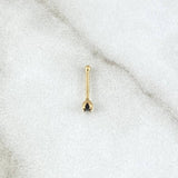 Piercing Chispa Fija 0.1gr / 1cm / Circon Negro Oro Amarillo 18K (Joya)