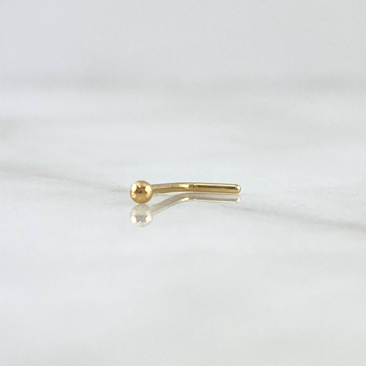 Piercing Recto Chispa Fija 0.1gr / 1cm / Bola 2mm Oro Amarillo 18K (Joya)