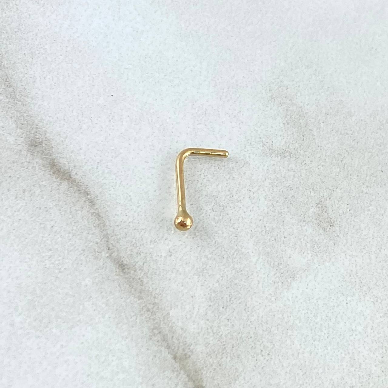 Piercing Recto Chispa Fija 0.1gr / 1cm / Bola 2mm Oro Amarillo 18K (Joya)