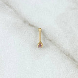 Piercing Chispa Fija 0.1gr / 1cm / Circon Lila Claro Oro Amarillo 18K (Joya)