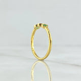 Anillo Solitario Triple Esfera 2.25gr / T7 1/2 / Esmeraldas 27pts Oro Amarillo 18K (Joya)