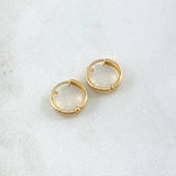 Candongas Carril 0.8gr / 1cm / Liso Oro Amarillo 18K