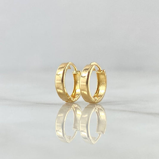 Candongas Carril 0.95gr / 1cm / Liso Oro Amarillo 18K ©