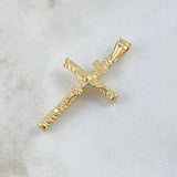 Dije Cruz Cristo 3.15gr / 5.7cm / Bastón Atornillado Enmallado Oro Amarillo 18K ©