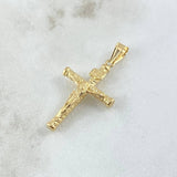 Dije Cruz Cristo 1.3gr / 3.6cm / Bastón Atornillado Punteado Oro Amarillo 18K