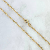 Set Cadena Singapur 1gr / 45cm / 1.7mm + Dije Corazón Estrella 0.35gr /1.3cm  1.35gr / Oro Amarillo 18K (Oferta) *