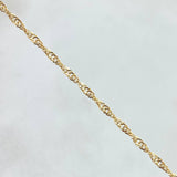 Set Cadena Singapur 1.15gr / 50cm / 1.7mm + Dije Trebol 0.35gr / 1.4cm Silueta Oro Amarillo 18K (Oferta)