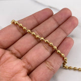 Pulso Militar 6.8gr / 20cm / 2.9mm Bolas Diamantadas Oro Amarillo 18K #