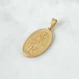 Dije Virgen Milagrosa 3.05gr / 3.1cm / Medalla Mate Borde Texturizado Oro Amarillo 18K