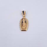 Dije Virgen Guadalupe 3gr / 3.2cm / Circones Negros Blancos Oro Amarillo 18K &