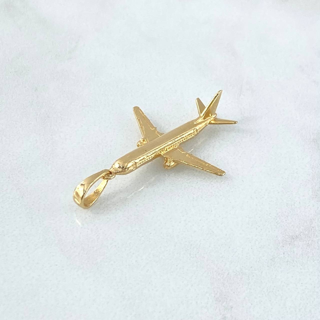 Dije Avión 2.7gr / 3cm / Liso Oro Amarillo 18K ©