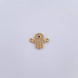 Herraje Mano Hamsa 0.55gr / 1.5cm / Circon Azul Oro Amarillo 18K &