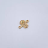 Herraje Mano Hamsa 0.55gr / 1.5cm / Circon Verde Oro Amarillo 18K &