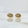 Topos Grano de Café 0.85gr / 1cm / Circon Verde Oro Amarillo 18K *