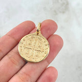 Dije San Benito Medalla 13gr / 4.5cm / Texturiizada  Oro Amarillo 18K