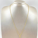 Set Cadena Lazo 1gr / 50cm / 1.2mm + Dije Corazón 0.3gr / 1.2cm Cargador Bordeado Oro Amarillo 18K (Oferta)