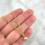 Set Cadena Lazo 0.95gr / 50cm / 1.2mm + Dije Corazón 0.4gr / 1.3cm Oro Amarillo 18K (Oferta)