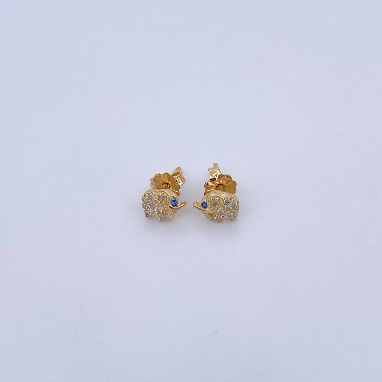 Topos Elefante 1.15gr / Circones Azules Blancos Oro Amarillo 18K &