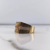 Anillo Medusa Tribal 9.15gr / T9 1/2 / Circones Negros Blancos Dos Oros Amarillo Rosa 18K $