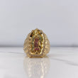 Anillo Virgen Guadalupe 14.75gr / T9 1/2 / Circones Fucsias Verdes Blancos Oro Amarillo 18K $