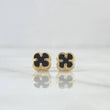 Topos Trebol VCyA 0.9gr / 7mm Onix Negro Punteado Oro Amarillo Nac. Esp 18K